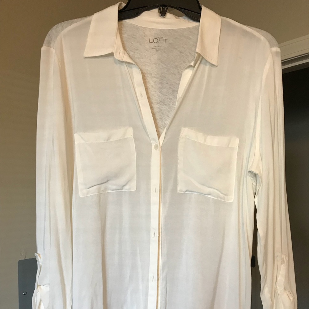 Cream button up blouse